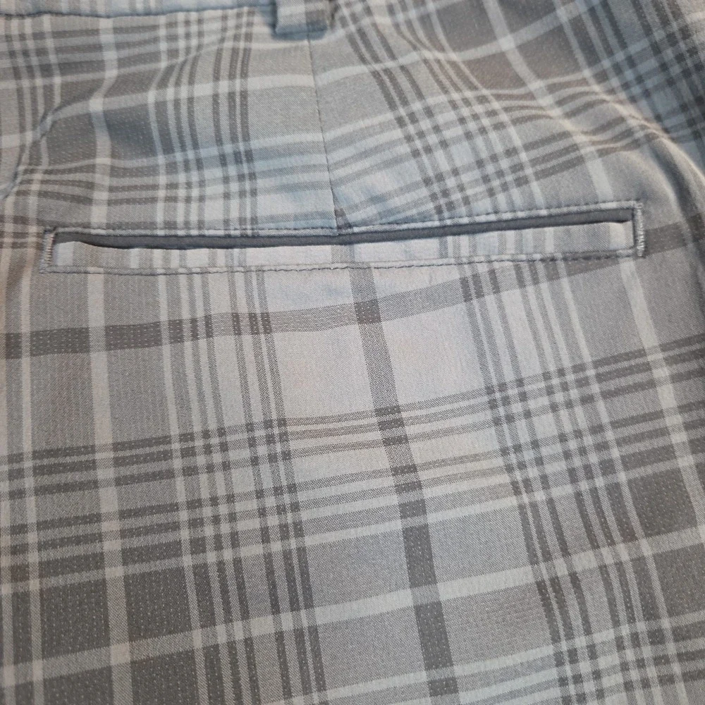 NIKE GOLF Men's Tour Performance Dri-Fit Plaid Golf Pants Gray & Charcoal 40X30
